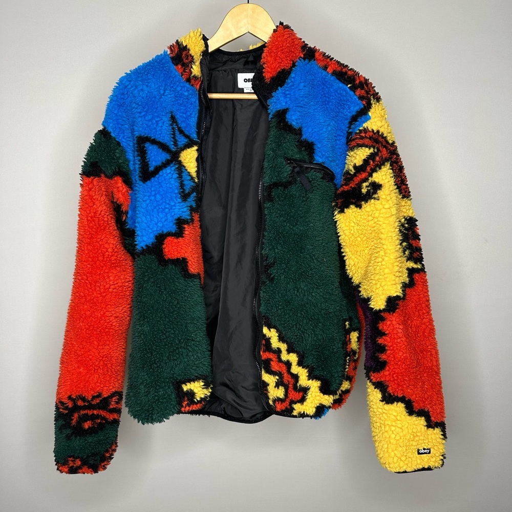 Multi color obey Sherpa jacket